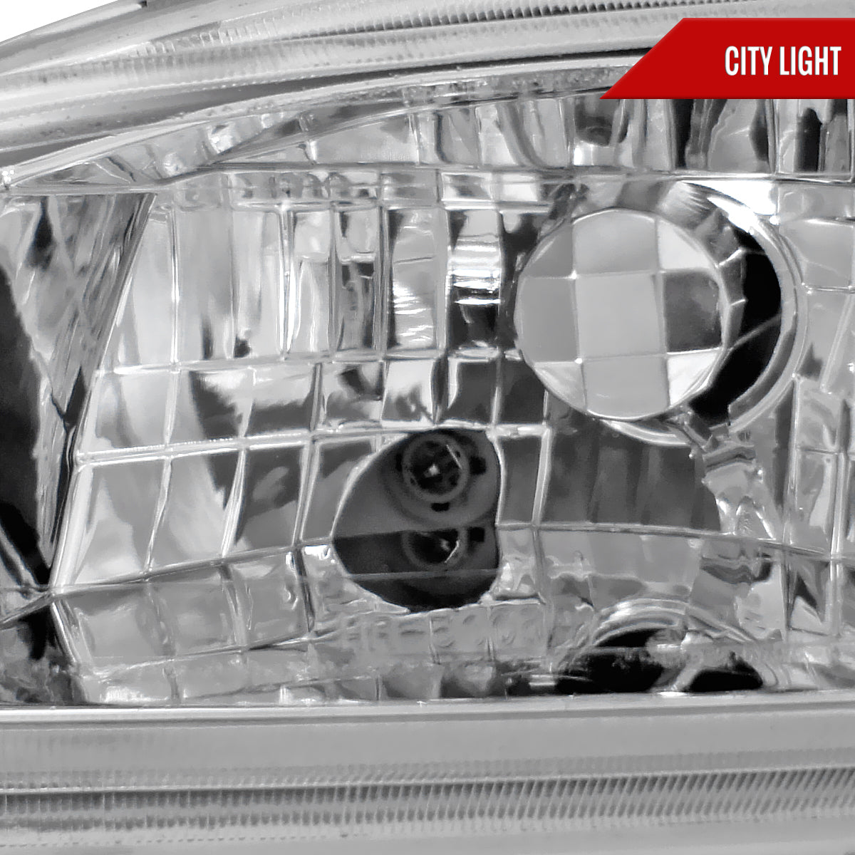 1992-1995 Honda Civic Factory Style Crystal Headlights (Chrome Housing/Clear Lens)