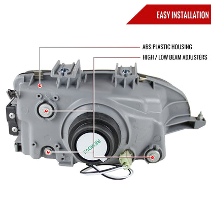 1992-1995 Honda Civic Factory Style Crystal Headlights (Chrome Housing/Clear Lens)