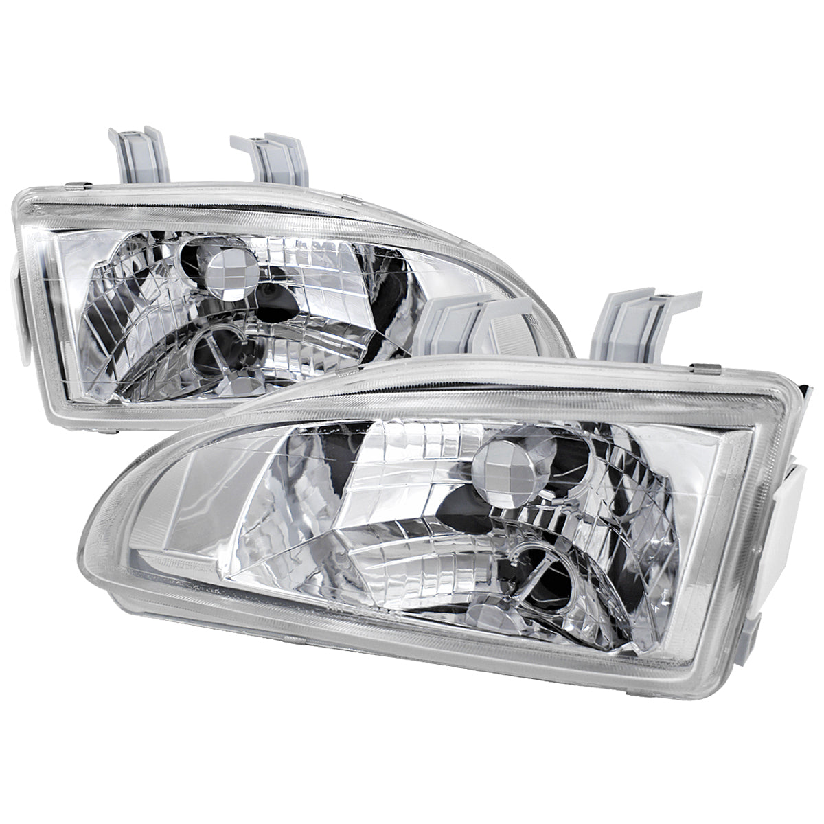 1992-1995 Honda Civic Factory Style Crystal Headlights (Chrome Housing/Clear Lens)