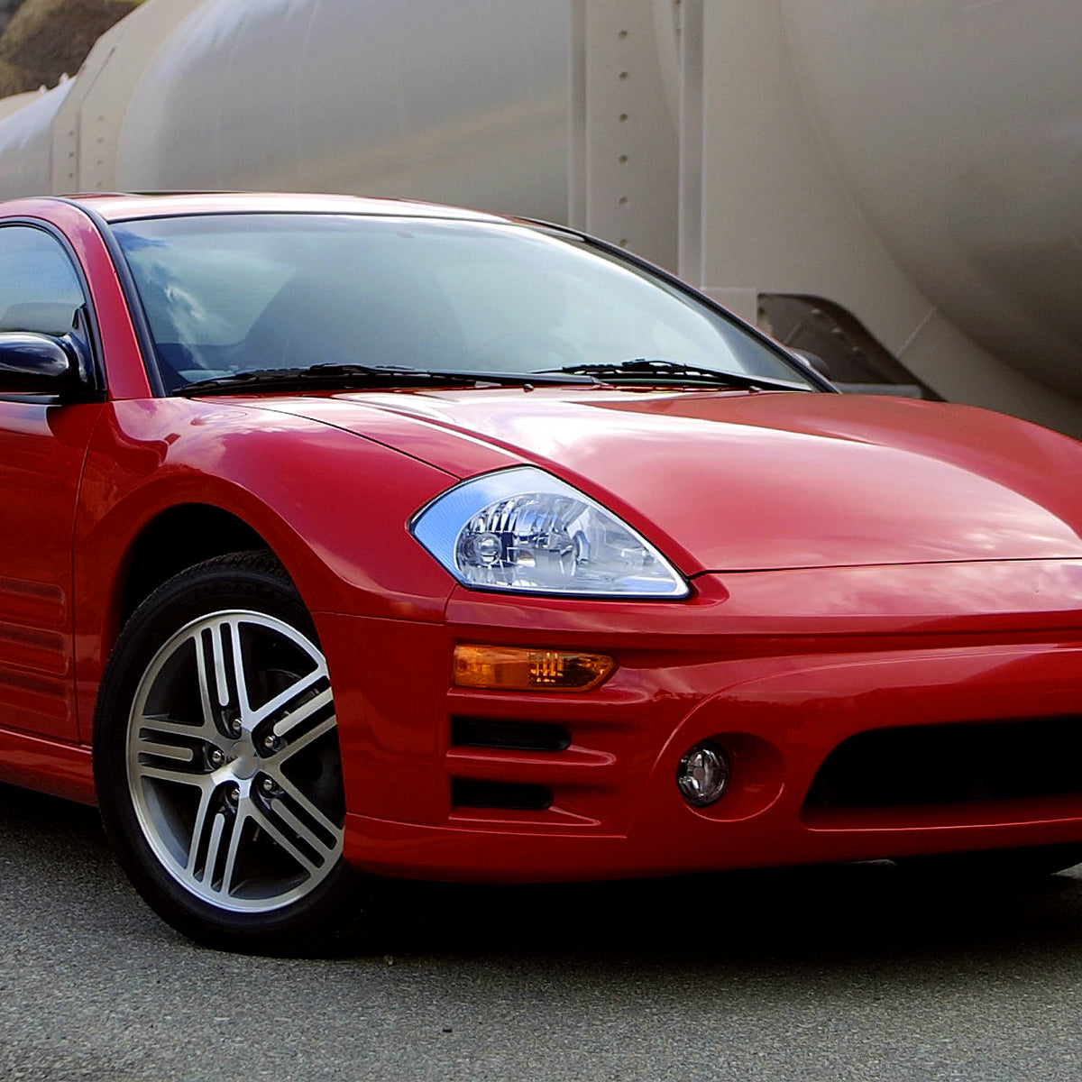 2000-2005 Mitsubishi Eclipse Factory Style Crystal Headlights (Chrome Housing/Clear Lens)