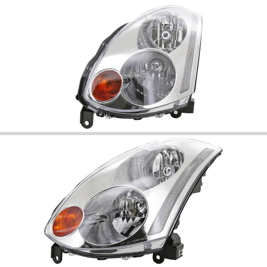 2003-2005 Infiniti G35 Coupe Factory Style Headlights (Chrome Housing/Clear Lens)