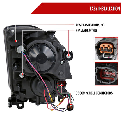 2003-2005 Infiniti G35 Coupe Factory Style Headlights (Matte Black Housing/Clear Lens)
