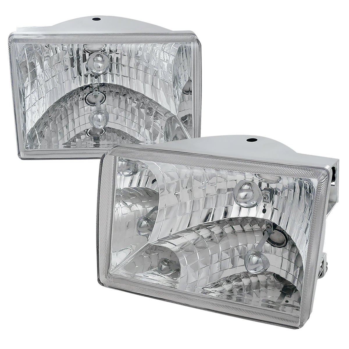 1993-1998 Jeep Grand Cherokee Factory Style Headlights (Chrome Housing/Clear Lens)