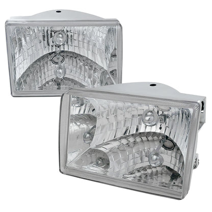 1993-1998 Jeep Grand Cherokee Factory Style Headlights (Chrome Housing/Clear Lens)