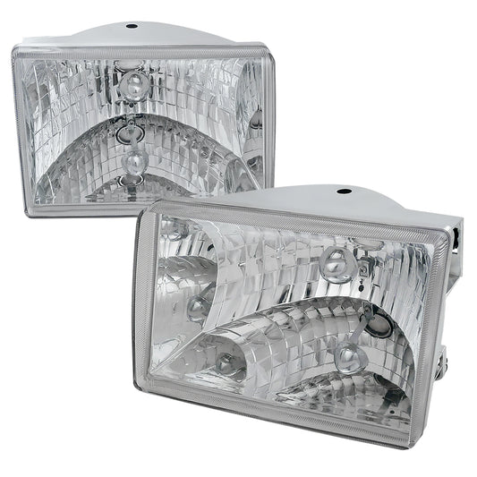 1993-1998 Jeep Grand Cherokee Factory Style Headlights (Chrome Housing/Clear Lens)