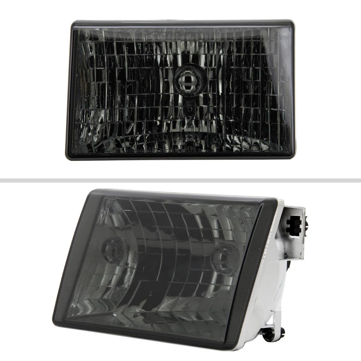 1993-1998 Jeep Grand Cherokee Factory Style Headlights (Chrome Housing/Smoked Lens)