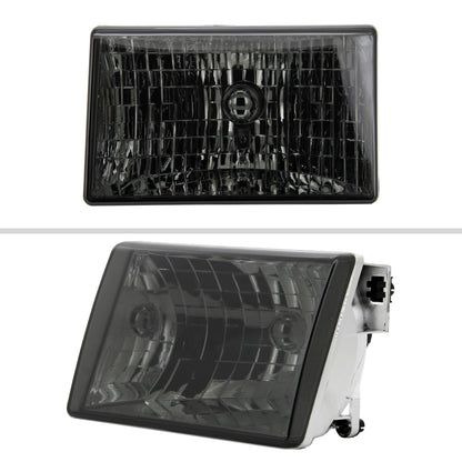 1993-1998 Jeep Grand Cherokee Factory Style Headlights (Chrome Housing/Smoked Lens)