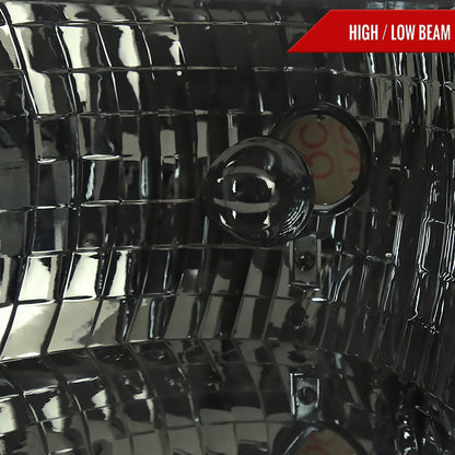 1993-1998 Jeep Grand Cherokee Factory Style Headlights (Chrome Housing/Smoked Lens)