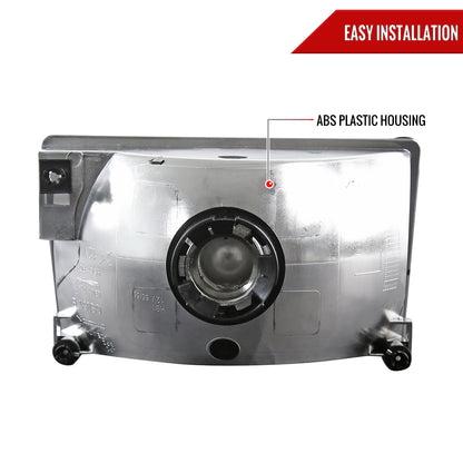 1993-1998 Jeep Grand Cherokee Factory Style Headlights (Chrome Housing/Smoked Lens)