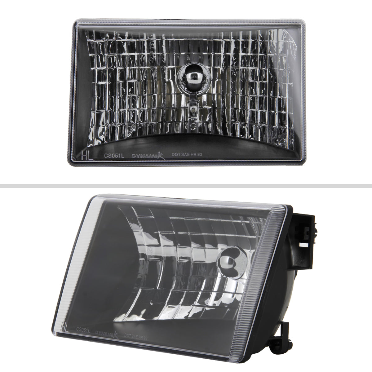 1993-1998 Jeep Grand Cherokee Factory Style Headlights (Matte Black Housing/Clear Lens)