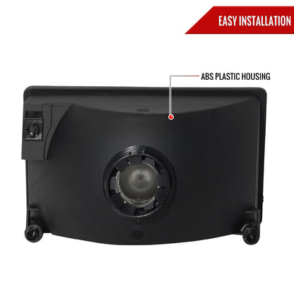 1993-1998 Jeep Grand Cherokee Factory Style Headlights (Matte Black Housing/Clear Lens)