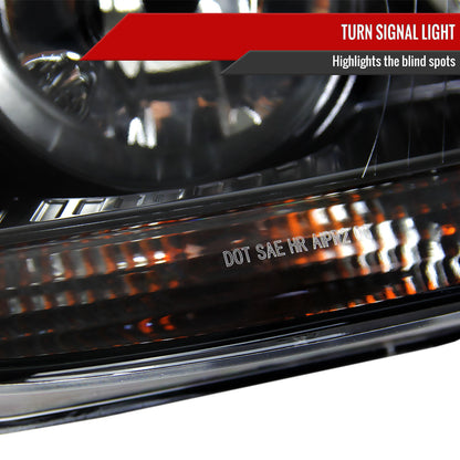 2005-2010 Volkswagen Golf Mk5 /Jetta/Rabbit Factory Style Headlights w/ P21W Turn Signal Bulbs (Matte Black Housing/Clear Lens)