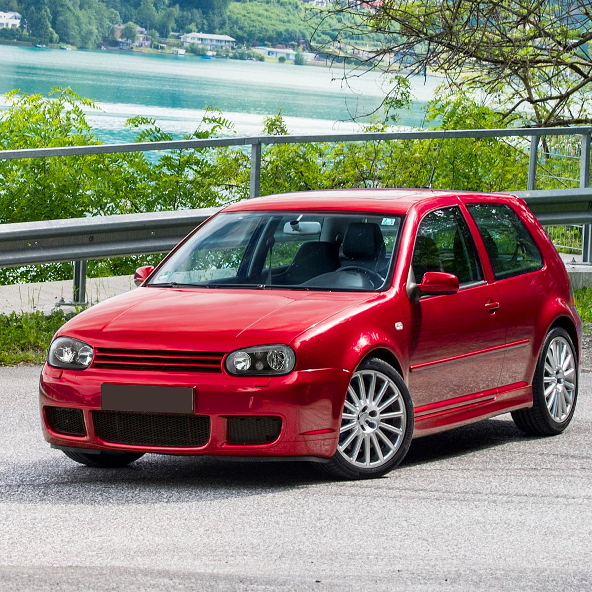 1999-2006 Volkswagen Golf Mk4 GTI/R32 Cabrio V2 Factory Style Headlights  (Matte Black Housing/Clear Lens)