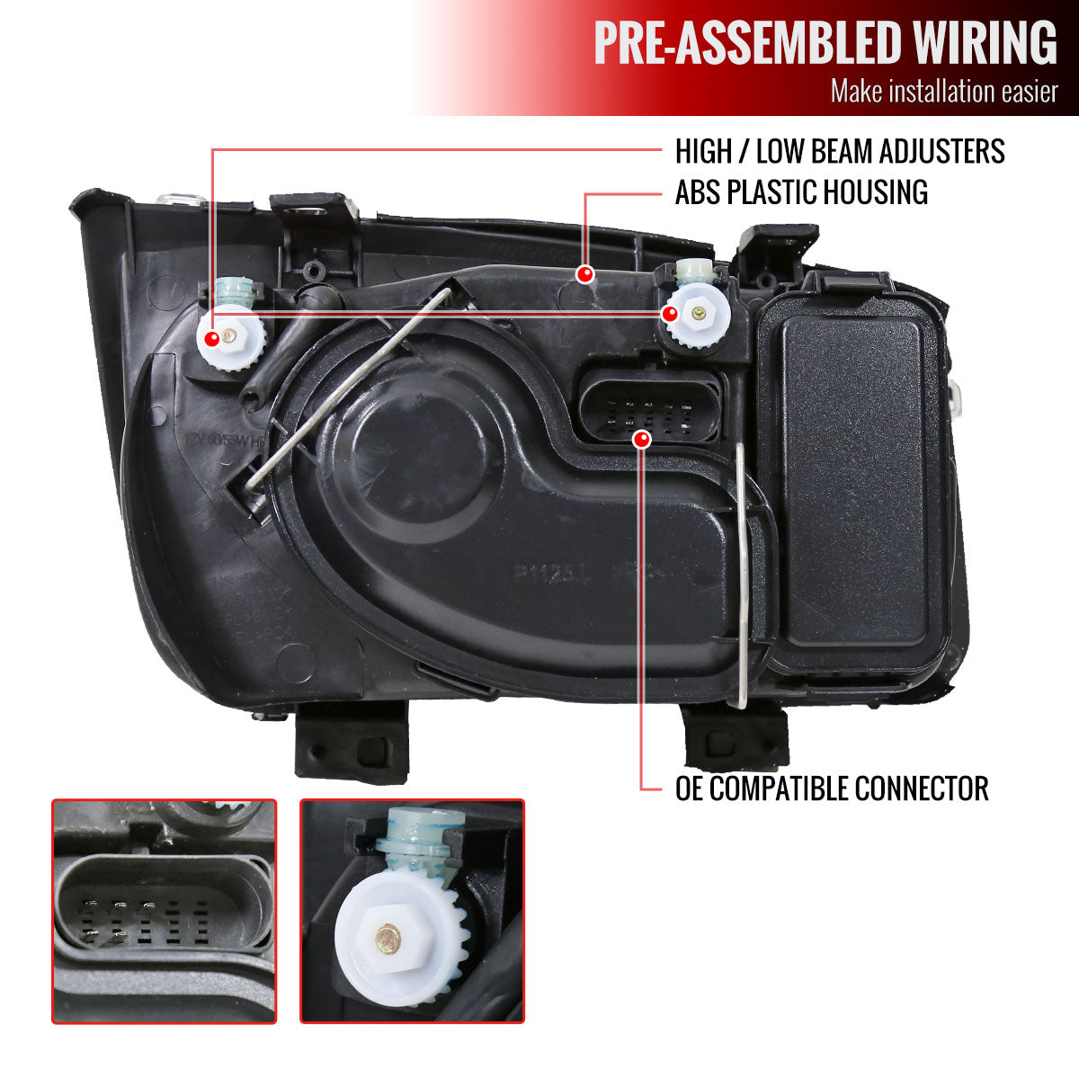 1999-2005 Volkswagen Jetta/Bora Mk4 V3 Factory Style Headlights (Chrome Housing/Clear Lens)
