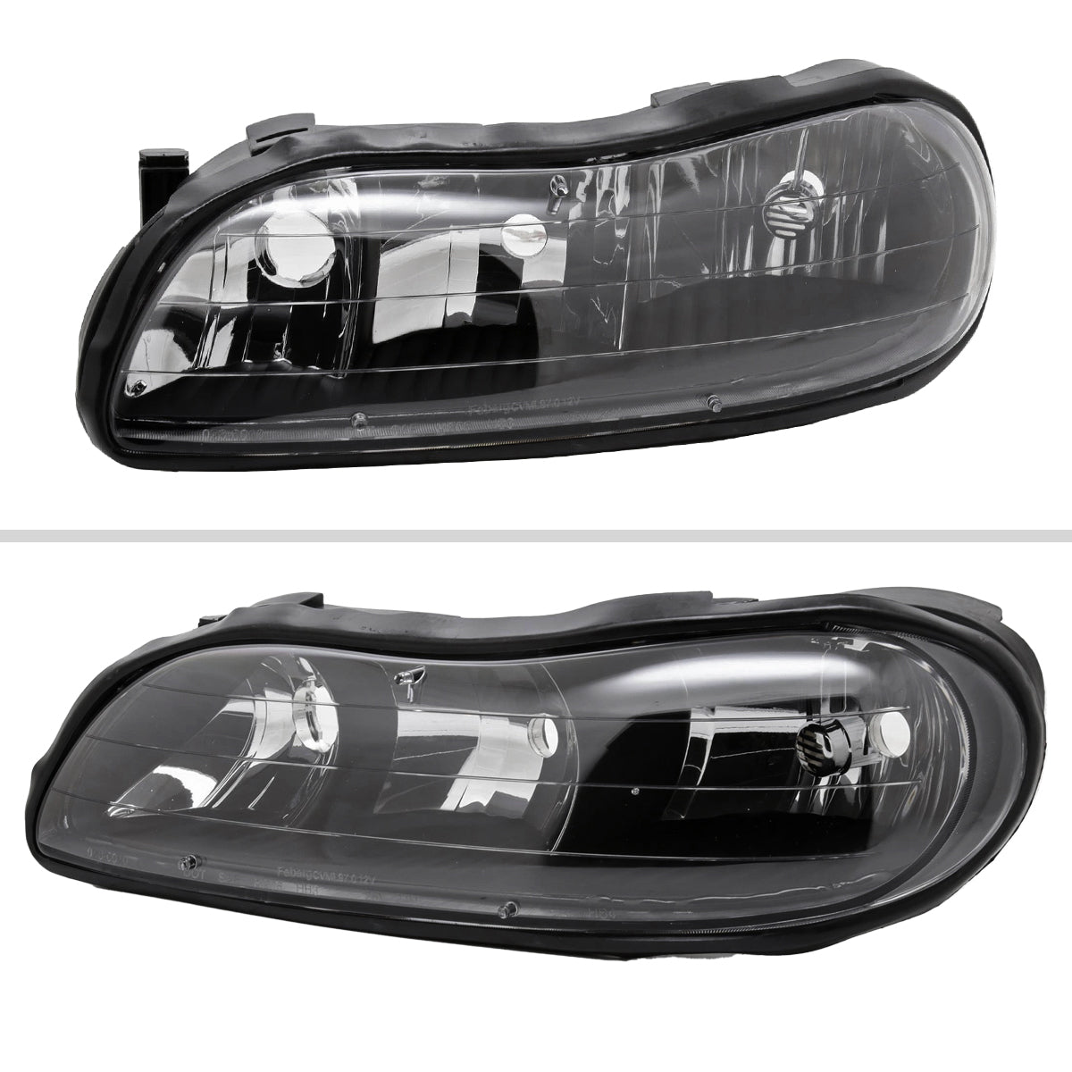 1997-1999 Oldsmobile Cutlass / 1997-2003 Chevrolet Malibu / 2004-2005 Chevrolet Classic Factory Style Headlights (Matte Black Housing/Clear Lens)