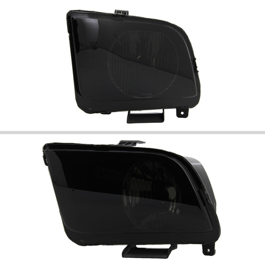 2005-2009 Ford Mustang Factory Style Headlights (Black Housing/Smoked Lens)
