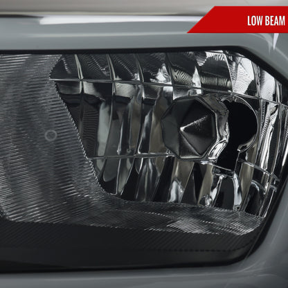 2019-2023 Ford Ranger XL XLT Factory Style Replacement Headlights with LED Bar Turn Signal (Glossy Black Housing / Smoked Lens)