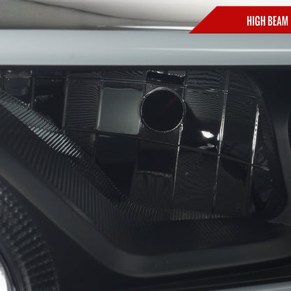 2019-2023 Ford Ranger XL XLT Factory Style Replacement Headlights with LED Bar Turn Signal (Glossy Black Housing / Smoked Lens)