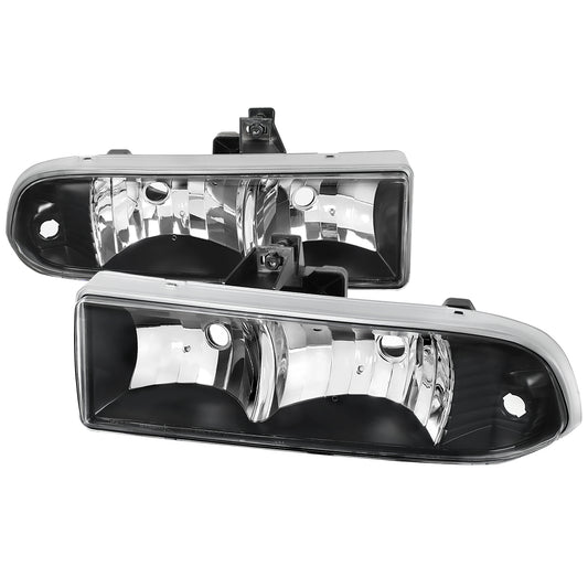 1998-2004 Chevrolet S10/Blazer Factory Style Headlights (Matte Black Housing/Clear Lens)