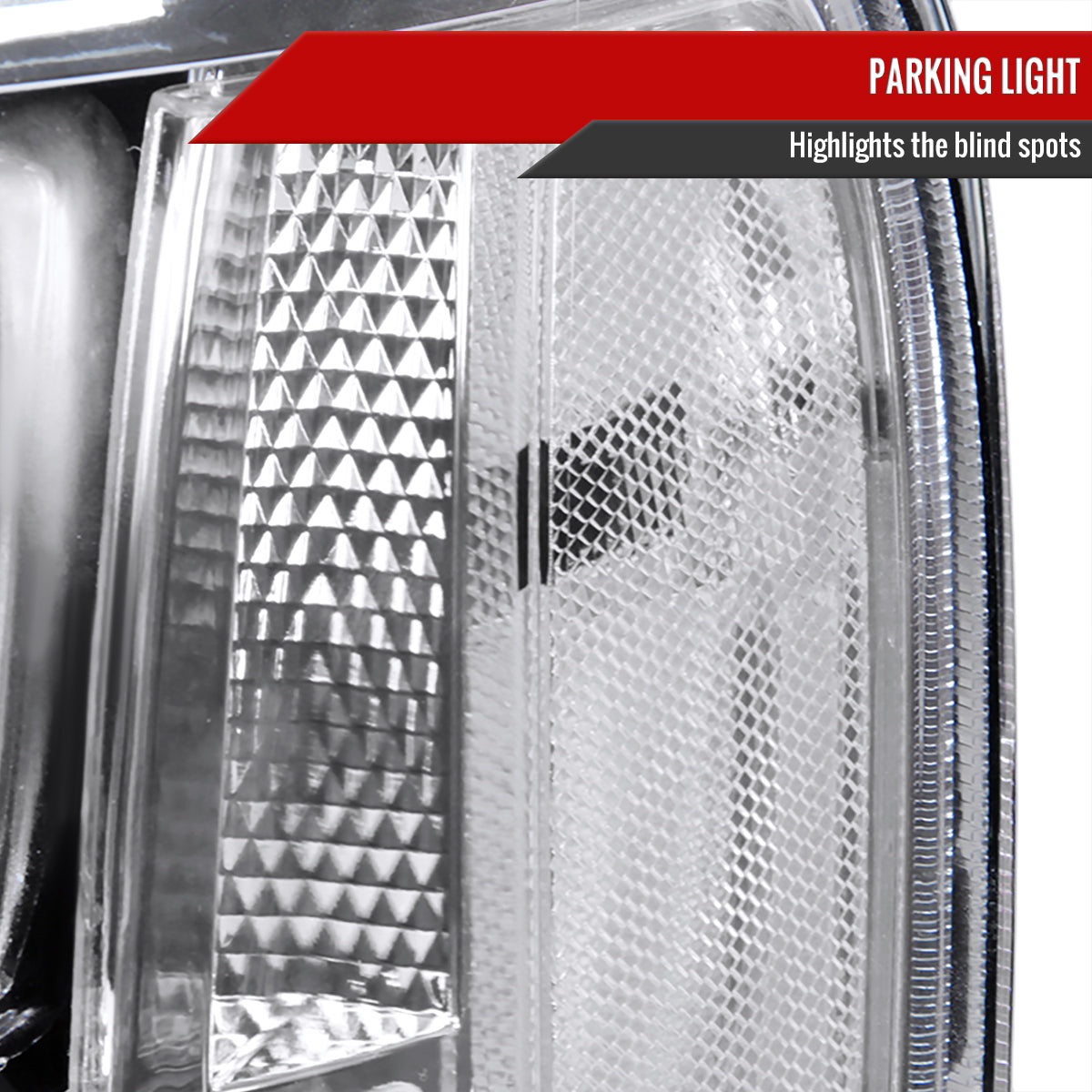 2007-2014 GMC Sierra Factory Style Headlights Clear Reflector (Chrome Housing/Clear Lens)