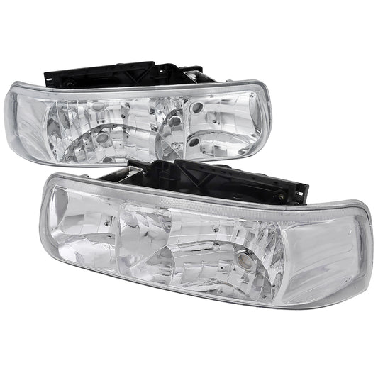 1999-2006 Chevrolet Silverado/Tahoe/Suburban Factory Style Headlights (Chrome Housing/Clear Lens)