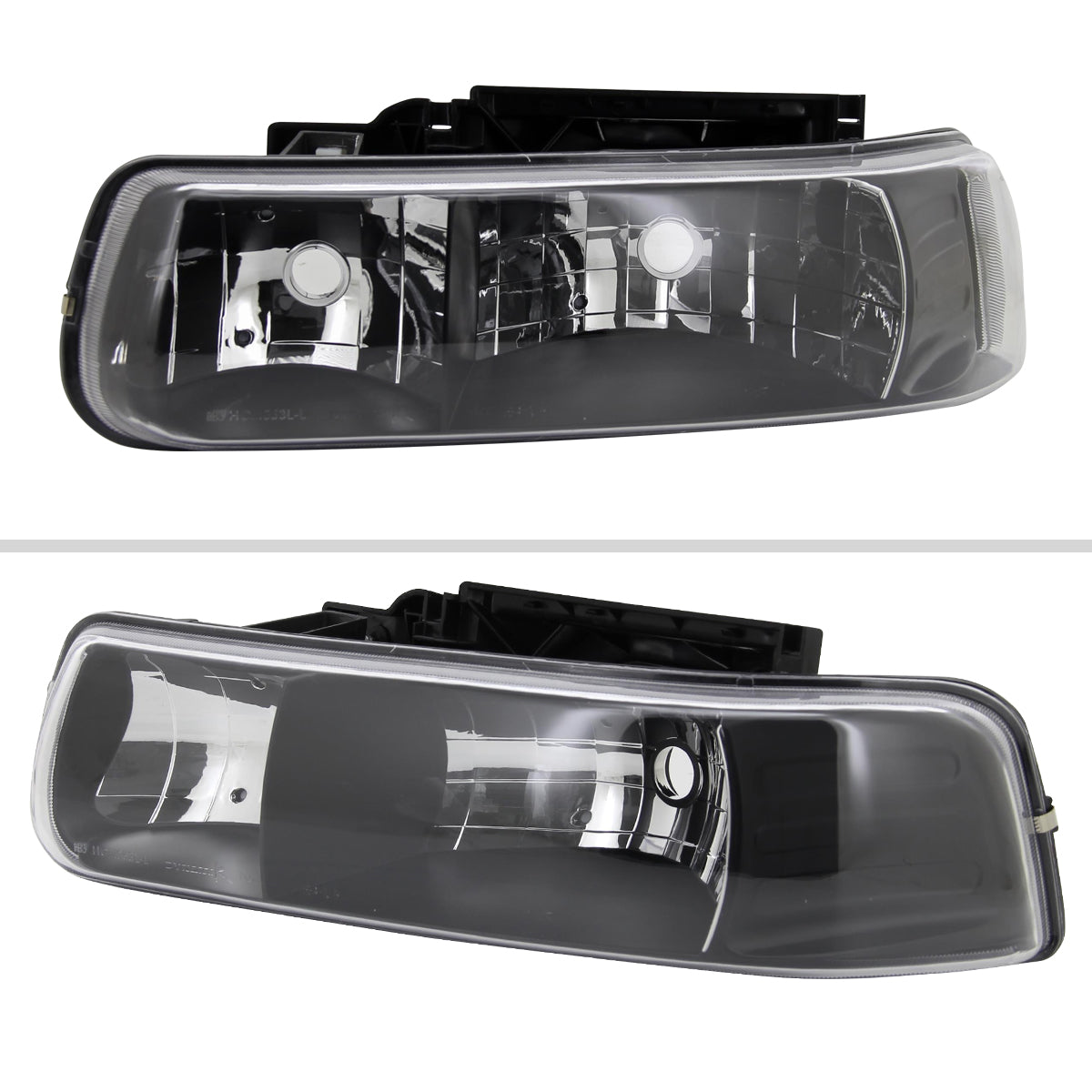 1999-2006 Chevrolet Silverado/Tahoe/Suburban Factory Style Headlights (Matte Black Housing/Clear Lens)