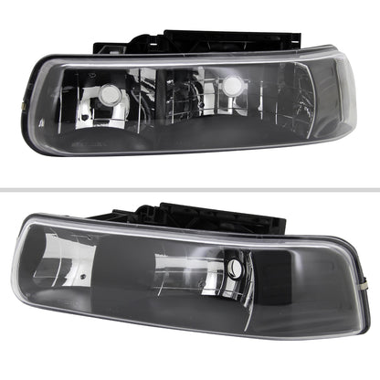 1999-2006 Chevrolet Silverado/Tahoe/Suburban Factory Style Headlights (Matte Black Housing/Clear Lens)