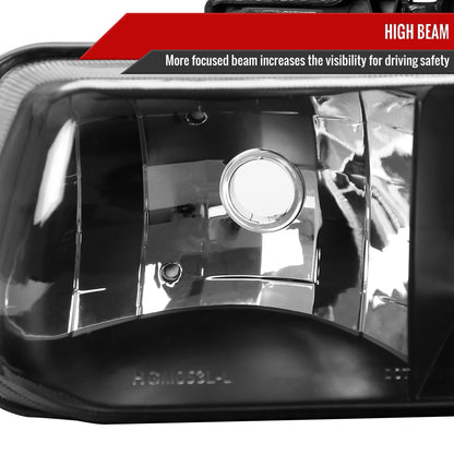 1999-2006 Chevrolet Silverado/Tahoe/Suburban Factory Style Headlights (Matte Black Housing/Clear Lens)