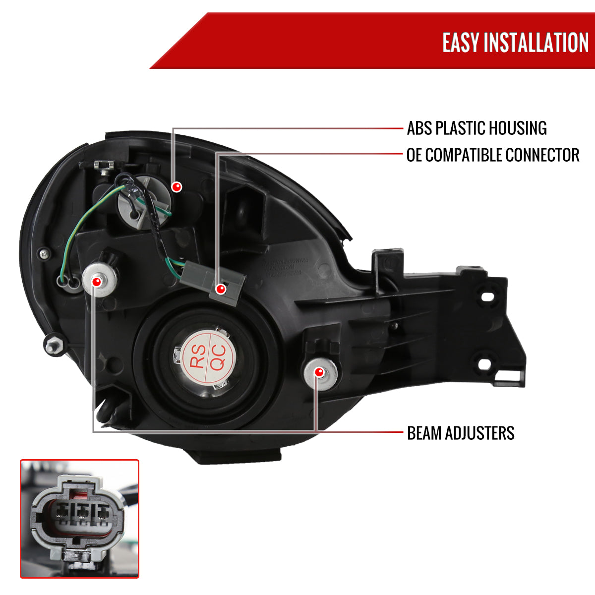 2002-2003 Subaru Impreza OEM Replacement Headlights (Chrome Housing/Clear Lens)