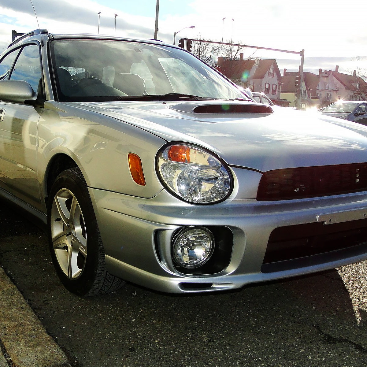 2002-2003 Subaru Impreza OEM Replacement Headlights (Chrome Housing/Clear Lens)