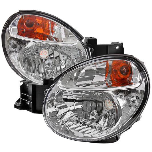 2002-2003 Subaru Impreza OEM Replacement Headlights (Chrome Housing/Clear Lens)