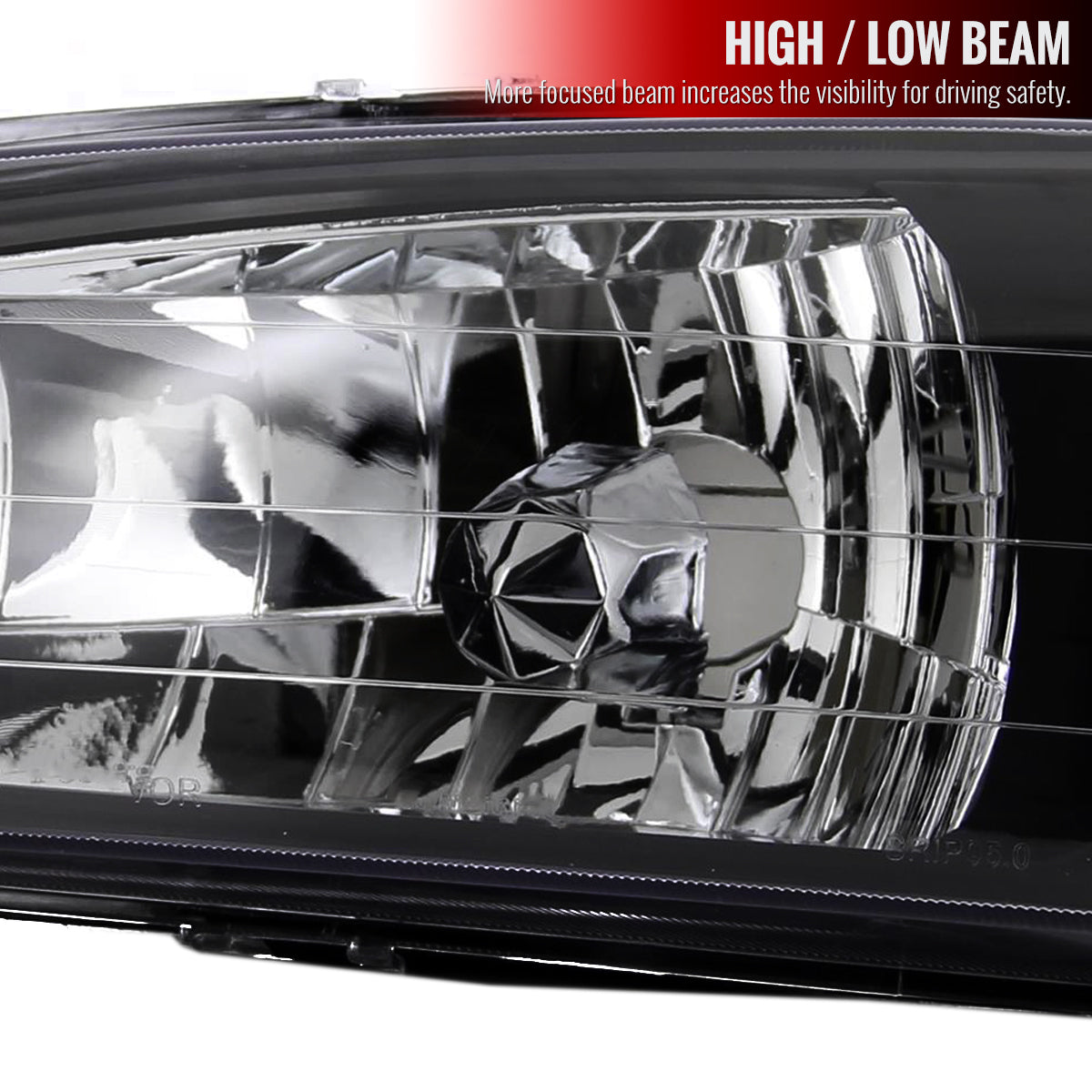 1995-2001 Subaru Impreza Factory Style Crystal Headlights (Matte Black Housing/Clear Lens)