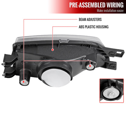 1995-2001 Subaru Impreza Factory Style Crystal Headlights (Matte Black Housing/Clear Lens)