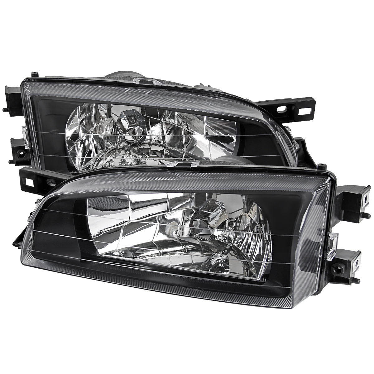 1995-2001 Subaru Impreza Factory Style Crystal Headlights (Matte Black Housing/Clear Lens)