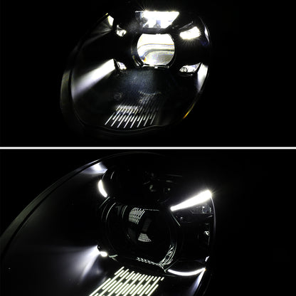 2005-2008 Porsche 911 997.1 LED Projector w/ DRL Headlights (Matte Black Housing  / Glossy Black Accents / Clear Lens)