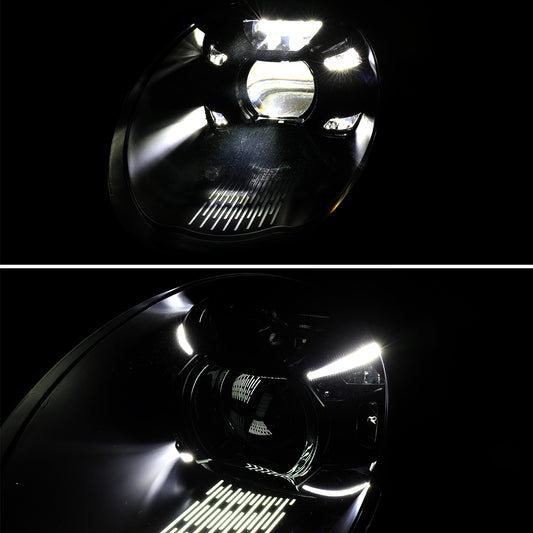 2005-2008 Porsche 911 997.1 LED Projector w/ DRL Headlights (Matte Black Housing  / Glossy Black Accents / Clear Lens)