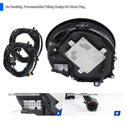 2005-2008 Porsche 911 997.1 LED Projector w/ DRL Headlights (Matte Black Housing  / Glossy Black Accents / Clear Lens)