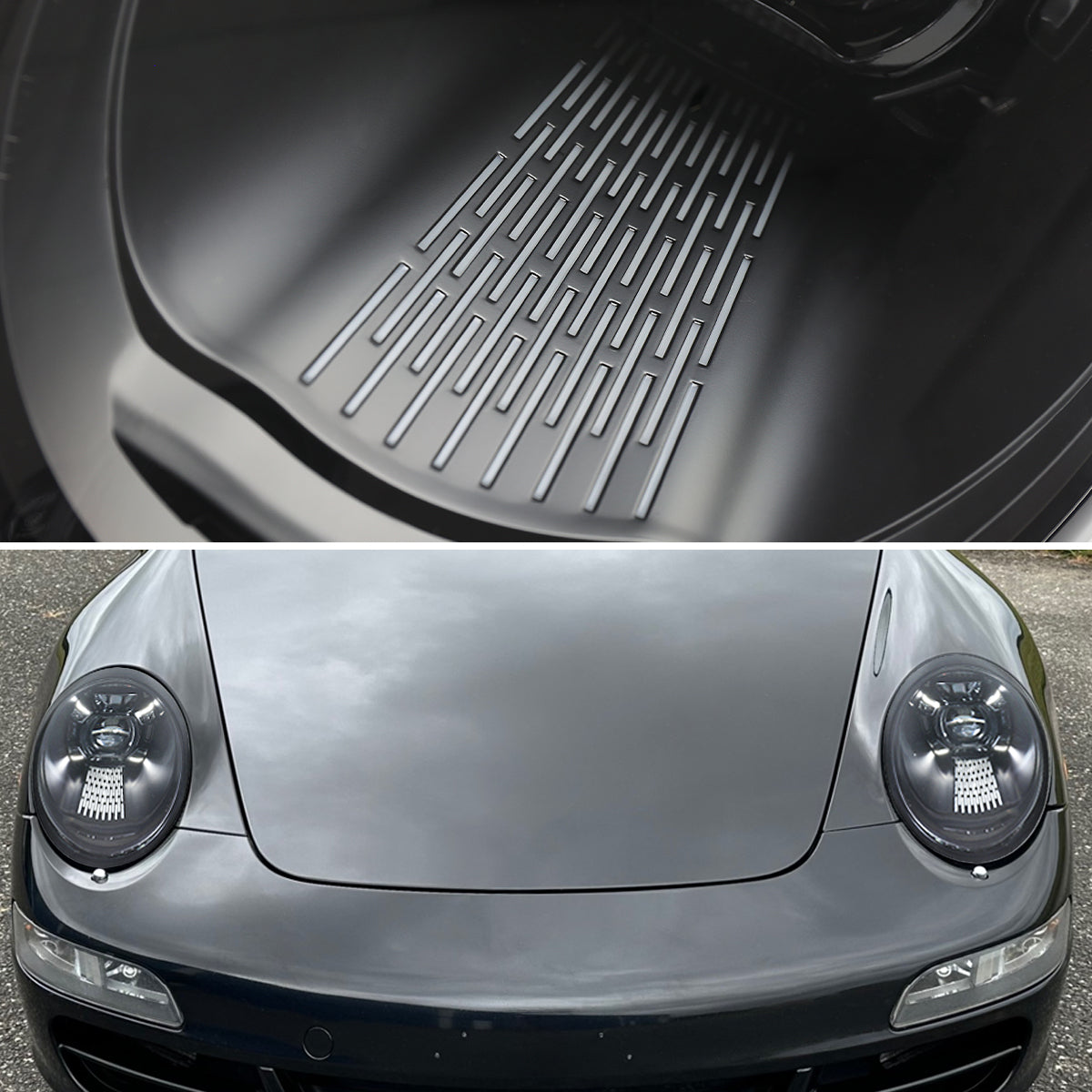 2005-2008 Porsche 911 997.1 LED Projector w/ DRL Headlights (Matte Black Housing  / Glossy Black Accents / Clear Lens)
