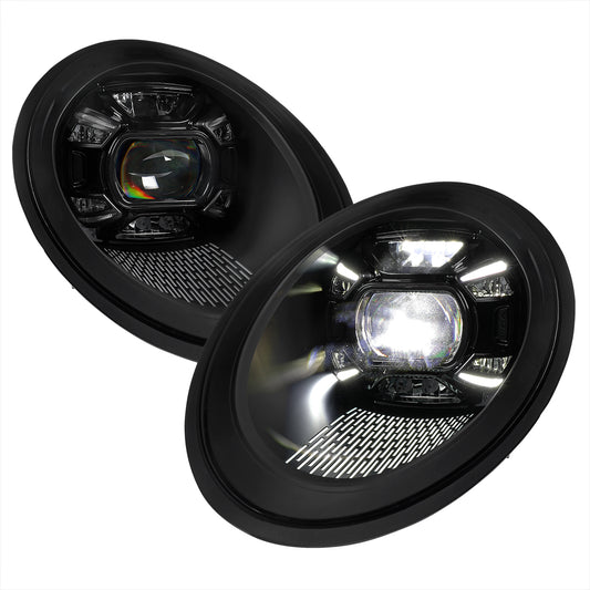 2012-2018 Porsche 911 991 LED Projector w/ DRL Headlights (Matte Black housing / Glossy Black Accents / Clear Lens)