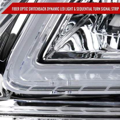 2008-2011 Mercedes Benz W204 C-Class Switchback Sequential Full LED Projector Headlights (Chrome Housing/Clear Lens)