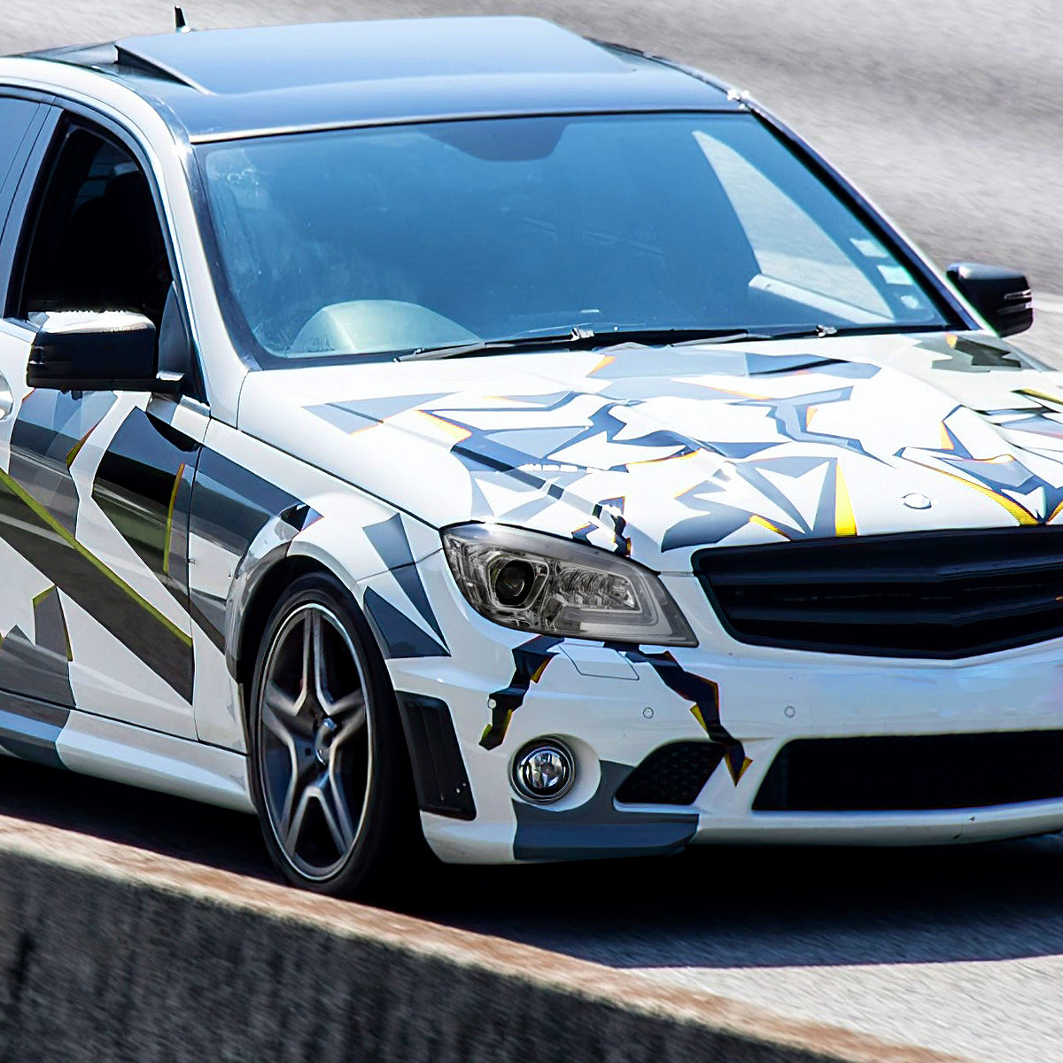 2008-2011 Mercedes Benz W204 C-Class Switchback Sequential Full LED Projector Headlights (Chrome Housing/Clear Lens)