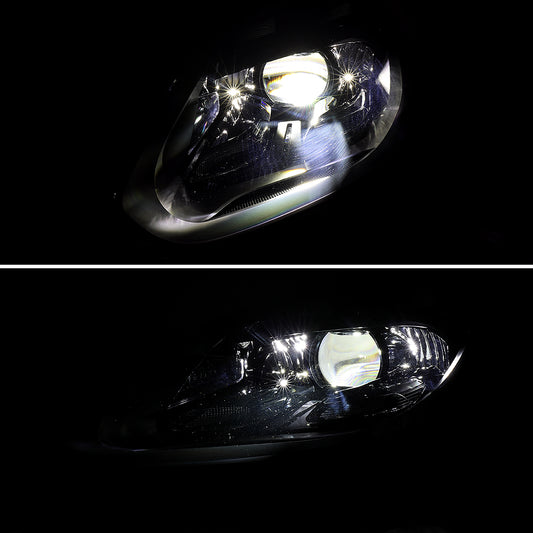2015-2017 Porsche Cayenne 958.2 LED Projector Headlights w/ DRL for non-Dynamic Function  (Matte Black Housing / Glossy Black Accents / Clear Lens)