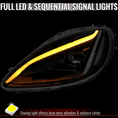 2005-2013 Corvette C6 C8-Style LED Headlights - Matte Black/Clear - view 11