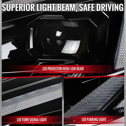 2005-2013 Corvette C6 C8-Style LED Headlights - Matte Black/Clear - view 7