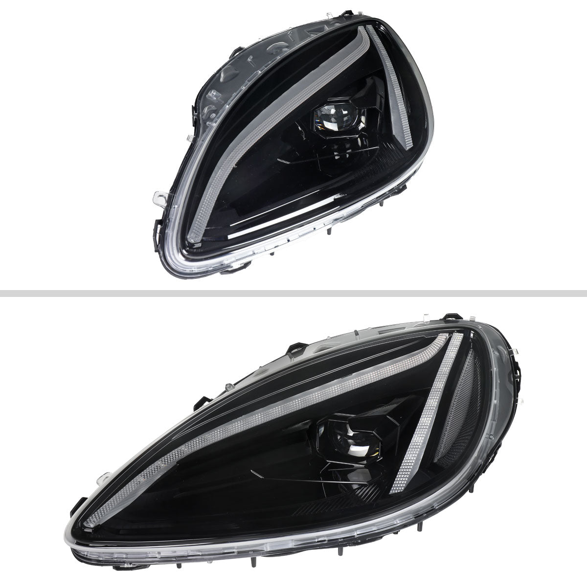 2005-2013 Corvette C6 C8-Style LED Headlights - Matte Black/Clear - view 8
