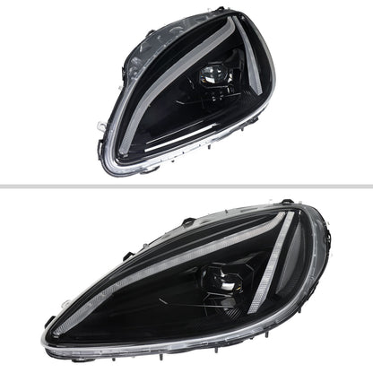 2005-2013 Corvette C6 C8-Style LED Headlights - Matte Black/Clear - view 8