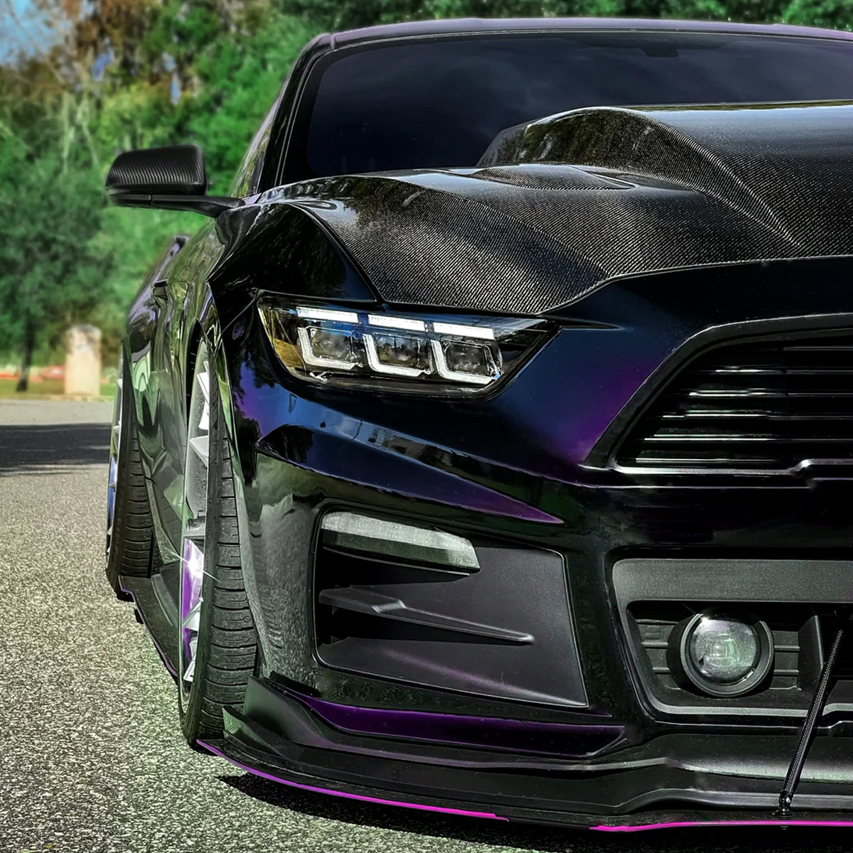 2015??2017 Ford Mustang Full LED Projector Headlights Switchback Sequential with Start-Up Animation (Glossy Black Housing / Clear Lens)