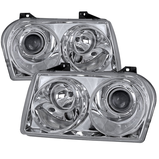 2005-2010 Chrysler 300 Base/LX/Touring Projector Headlights (Chrome Housing/Clear Lens)