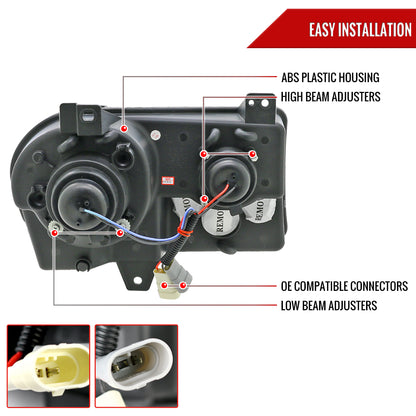 2005-2010 Chrysler 300 Base/LX/Touring Projector Headlights (Glossy Black Housing/Smoked Lens)