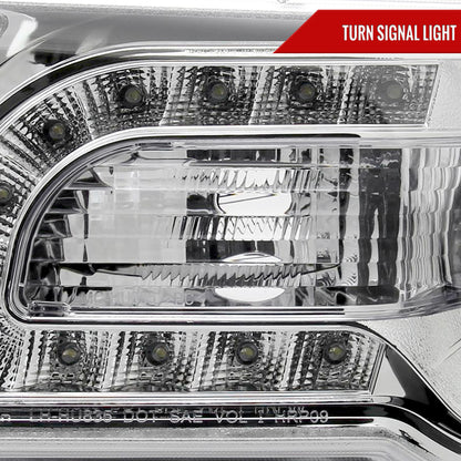 2005-2010 Chrysler 300 Projector Headlights w/ LED Light Strip (Chrome Housing/Clear Lens)
